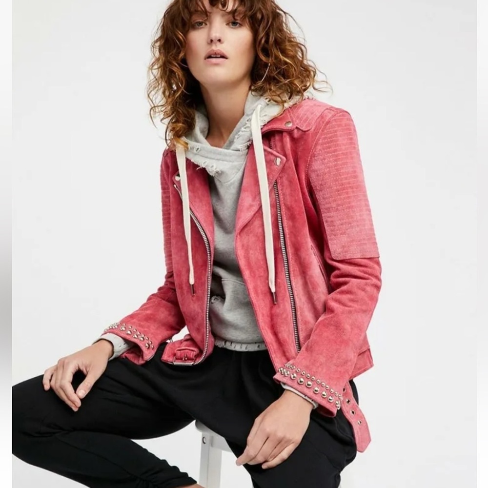 Understated Leather pink jacket